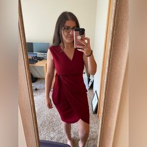 Elegant Burgundy Wrap Dress